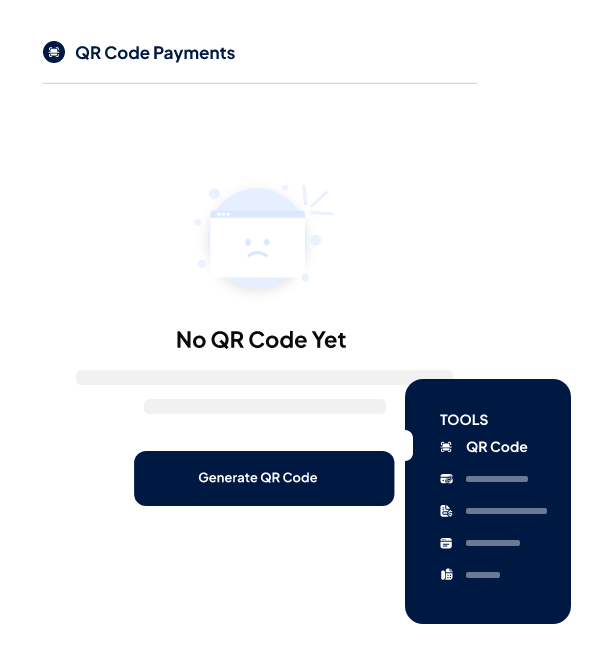 Create your unique QR code from your dashboard. Under tools on the side bar, click on QR Code to generate a QR Code to receive payment for your business.